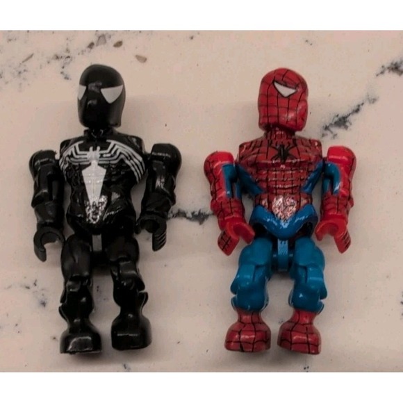Mega Bloks Marvel Spider-Man 3 Mini-Figure Normal & Black Symbiote Suit Lot of 2 - Picture 1 of 5